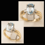 14KY Oval-Cut Aquamarine Ring