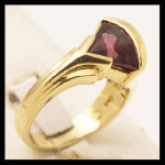 18KY Fancy-Cut Rhodolite Garnet Ring